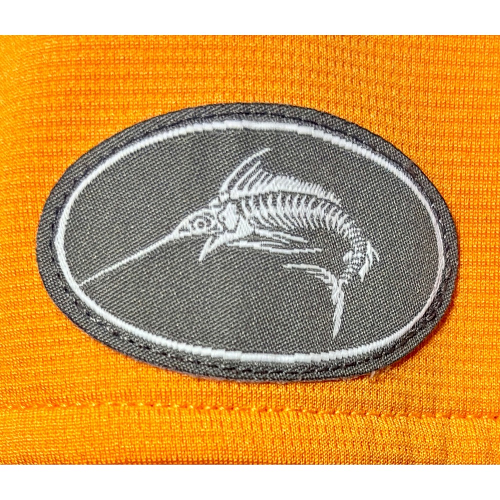 Bass Pro Mens Orange Polo Shirt Short Sleeve Marlin Logo Golf Casual Size Large - Picture 3 of 4